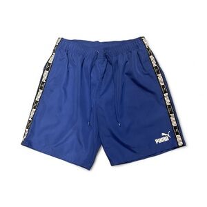Puma Blue Swim Trunks with Black and White Accents